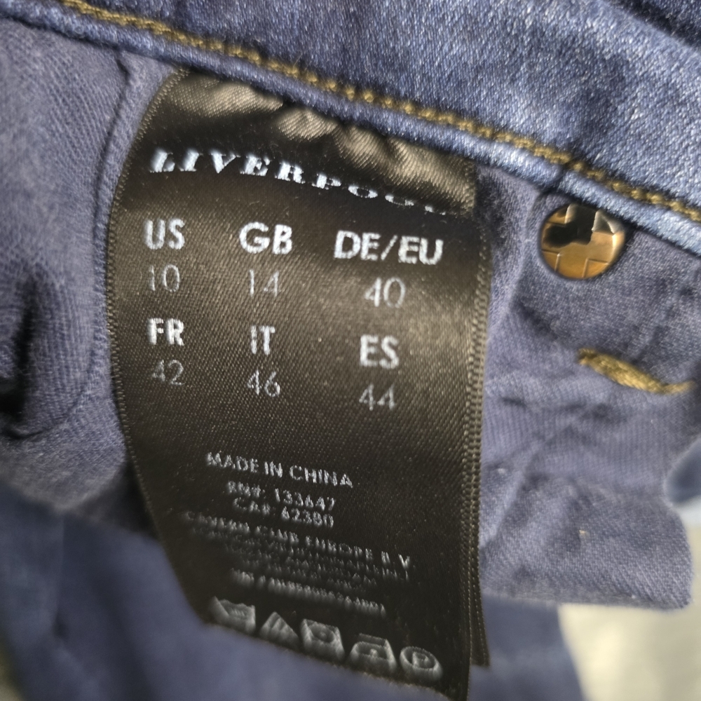 Liverpool dohney dark wash cropped jeans rolledhem size 10 style XM2150A4 - Picture 4 of 9